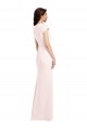 Cap Sleeves Pink A-Line V-Neck Formal Evening Dress