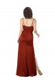 Sleeveless Red Low Back A-Line Spaghetti Straps Formal Evening Dress