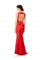 Sleeveless Red Open Back Mermaid Halter Neck Evening Dress