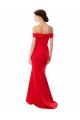 Sleeveless Red Mermaid Off the Shoulder Formal Evening Dress