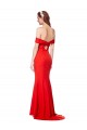 Sleeveless Red Mermaid Off the Shoulder Evening Dress