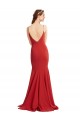 Sleeveless Red Open Back Mermaid Spaghetti Straps Formal Evening Dress