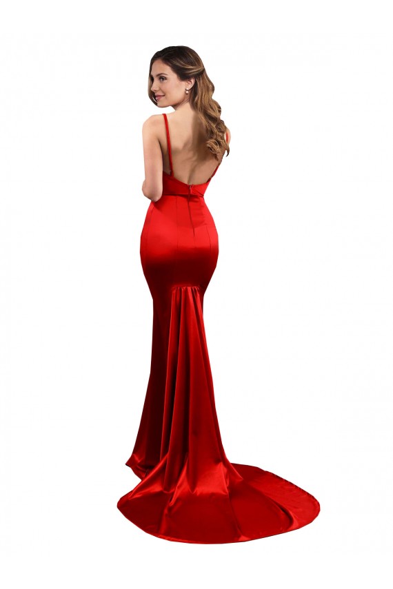 Sleeveless Red Low Back Mermaid Sweetheart Evening Dress