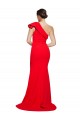 Sleeveless Red Sheath One Shoulder Semi Formal Evening Dress