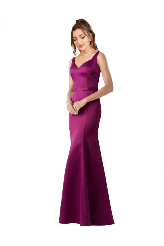 Sleeveless Merlot Open Back Sheath Bateau Neck Black Tie Evening Dress