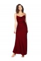 Sleeveless Burgundy Low Back Sheath Cowl Neck Black Tie Evening Dress