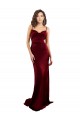 Sleeveless Burgundy Criss Cross Open Back Sheath Silky Satin Cowl Neck Formal Evening Dress