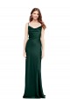 Sleeveless Hunter V-Back Sheath Cowl Neck Black Tie Evening Dress