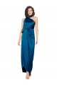 Sleeveless Peacock Blue Sheath Halter Neck Formal Evening Dress