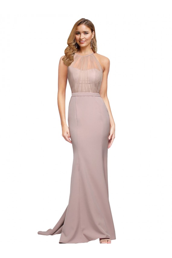 Sleeveless Dusty Pink Sheath Sweetheart Formal Evening Dress