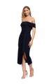 Sleeveless Black Low Back Sheath Off the Shoulder Formal Evening Dress