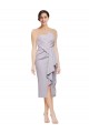 Sleeveless Arctic Lilac Low Back Sheath Strapless High Low Evening Dress