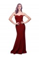 Sleeveless Burgundy Low Back Sheath Sweetheart Formal Evening Dress