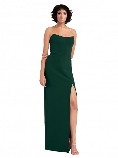 Sleeveless Midnight Green Low Back Sheath Scoop Neck Formal Evening Dress UK Factory