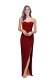 Sleeveless Burgundy Low Back Sheath Sweetheart Evening Dress