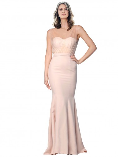 Sleeveless Nude Low Back Sheath Sweetheart Formal Evening Dress UK Factory