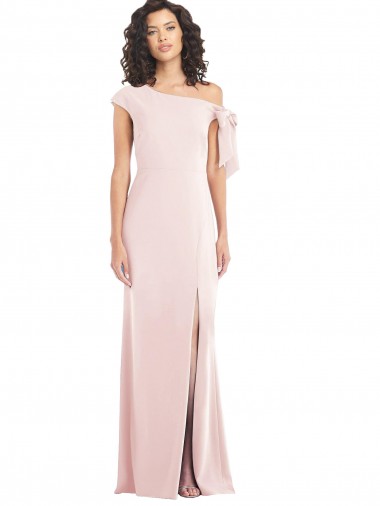 Cap Sleeves Pink Trumpet Off the Shoulder Formal Evening Dress UK Factory