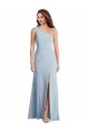 Sleeveless Light Sky Blue Trumpet One Shoulder Formal Evening Dress