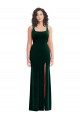 Sleeveless Dark Green Trumpet Square Neck Semi Formal Evening Dress