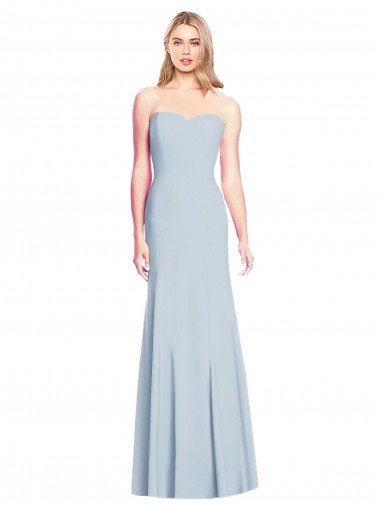 Sleeveless Light Sky Blue Low Back Trumpet Sweetheart Formal Dress UK Factory