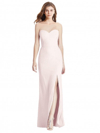 Sleeveless Pink Low Back Trumpet Sweetheart Semi Formal Evening Dress UK Factory