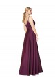 Sleeveless Wild Berry V-Back A-Line Spaghetti Straps Formal Evening Dress